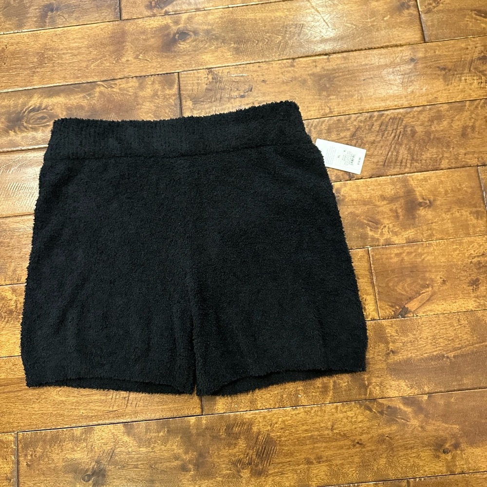 Stars Above Black Fuzzy Sweater Shorts‎ XL